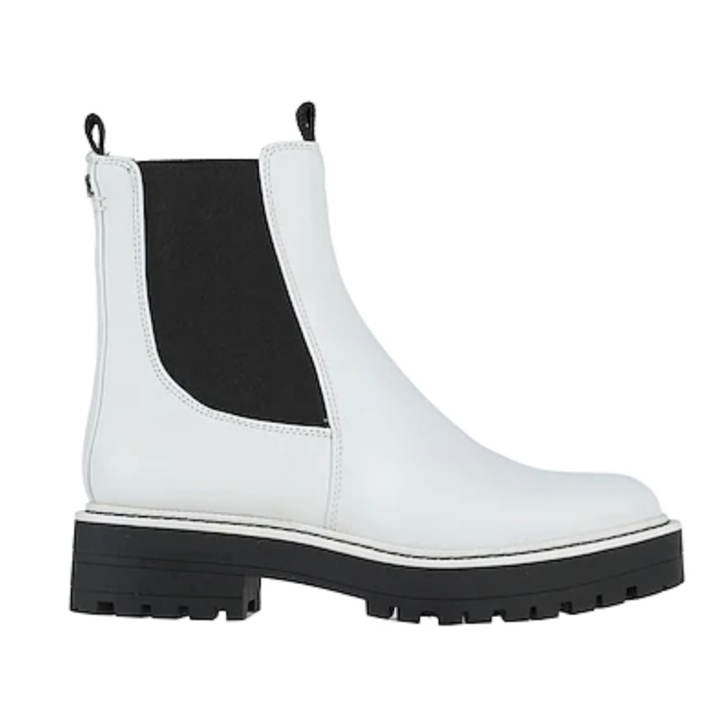 Sam Edelman Laguna White Leather Chelsea Boots